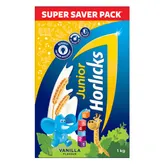 Junior Horlicks Vanilla Flavour Nutrition Powder, 1 kg Refill Pack, Pack of 1