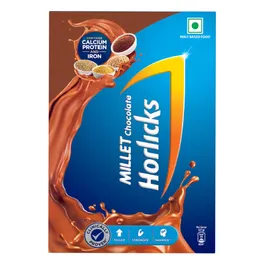 Horlicks Millet Chocolate Flavour Nutrition Drink Powder, 600 gm Refill Pack, Pack of 1