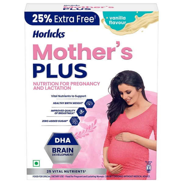 Horlicks Mothers Plus Vanilla Flavour Powder, 500 gm
