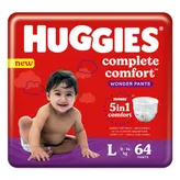 Huggies Complete Comfort Wonder Diaper Pants Large, 64 Count, Pack of 1
