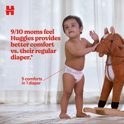 Huggies कम्प्लीट कम्फर्ट वंडर बेबी डायपर पैंट मीडियम, 96 काउंट, 1 का पैक