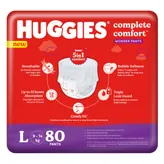 Huggies Complete Comfort Wonder Baby Diaper Pants Large, 80 Count, Pack of 1