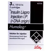 Humalog 100IU/ml Solution for Injection 5 x 3 ml, Pack of 5 INJECTIONS