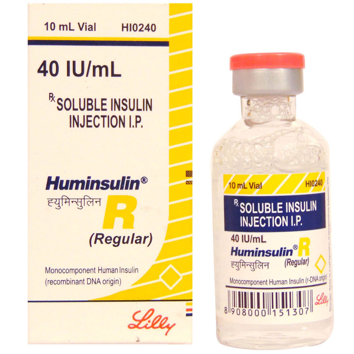 Huminsulin R 40IU/ml Injection 10 ml, Pack of 1 INJECTION Huminsulin R 40IU/ml Injection 10 ml, Pack of 1 INJECTION