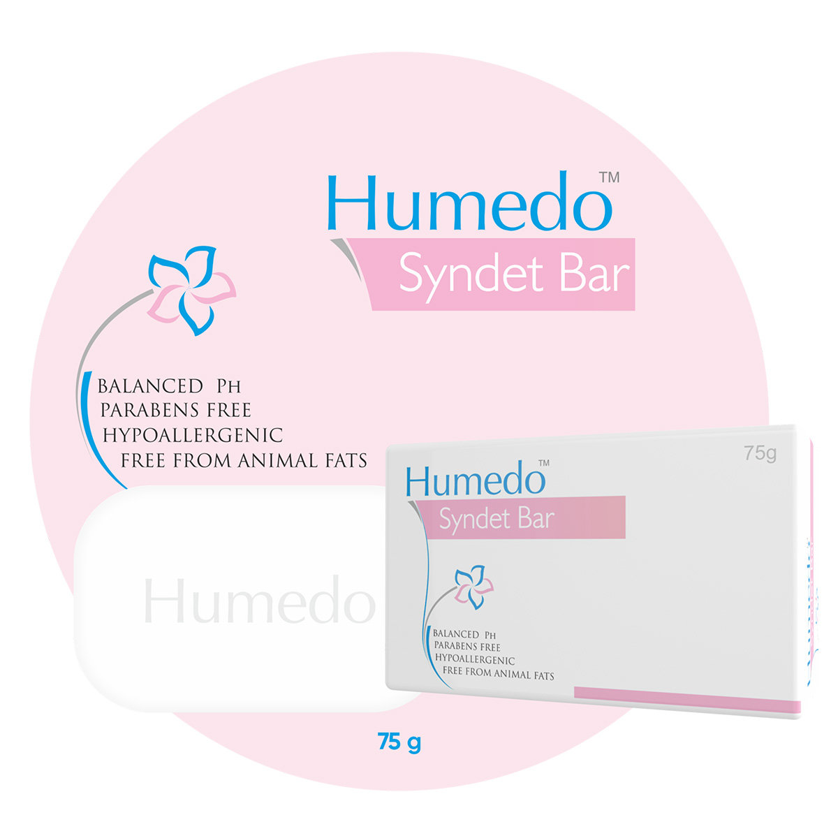 Humedo Syndet Bar 75 gm | Reduces Skin Dryness | pH Balanced | Keep Skin Hydrated, Soft & Smooth | For Adult & Children | For Dry Skin, Pack of 1 Humedo Syndet Bar 75 gm | Reduces Skin Dryness | pH Balanced | Keep Skin Hydrated, Soft & Smooth | For Adult & Children | For Dry Skin, Pack of 1