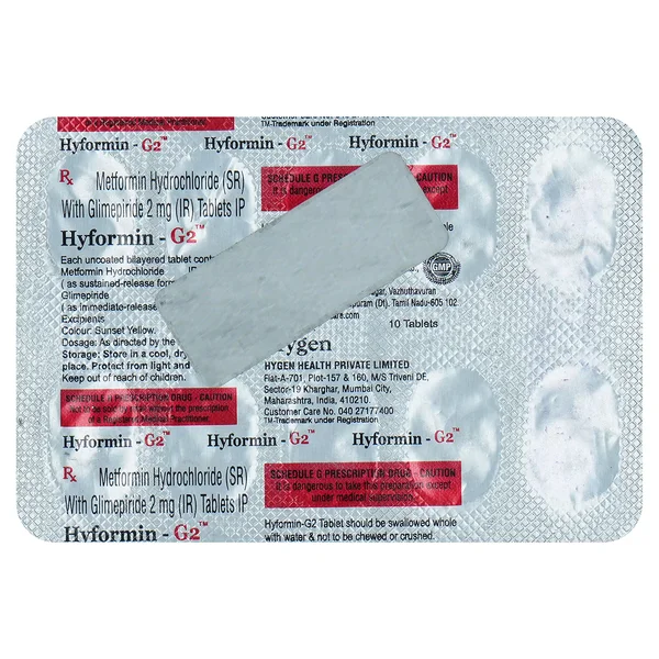 Hyformin-G2 Tablet 10's, Pack of 10 TabletS