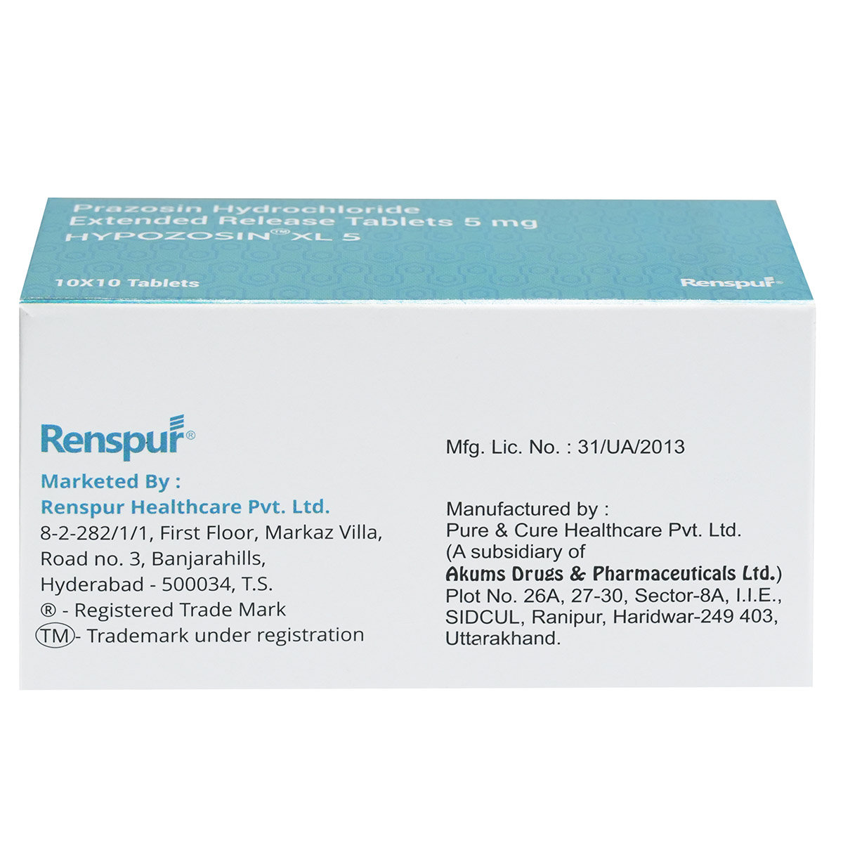 Hypozosin XL 5 Tablet 10's, Pack of 10 TabletS Hypozosin XL 5 Tablet 10's, Pack of 10 TabletS