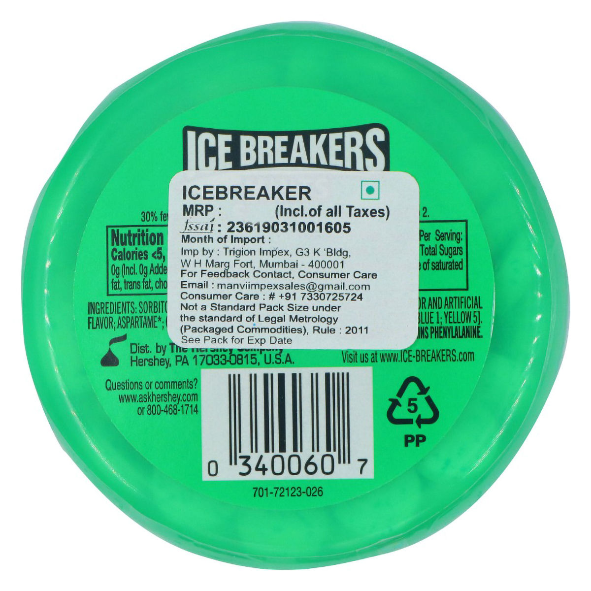 Ice Breaker Sugarfree Spearmint Mouth Freshner Mints, 42 gm Price, Uses