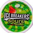 Ice Breakers Sugar Free Sours Green Apple Watermelon Mouth Freshner, 42 gm