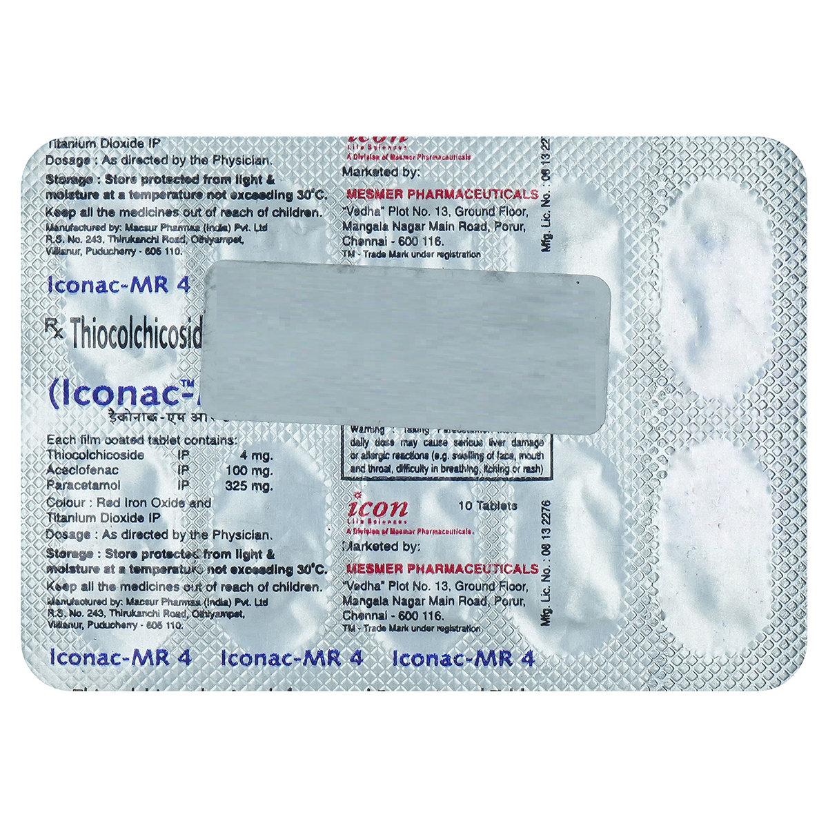 Iconac-MR 4 Tablet 10's, Pack of 10 TabletS Iconac-MR 4 Tablet 10's, Pack of 10 TabletS
