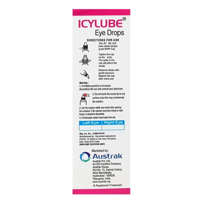 Icylube Eye Drops 10 ml, Pack of 1 EYE DROPS