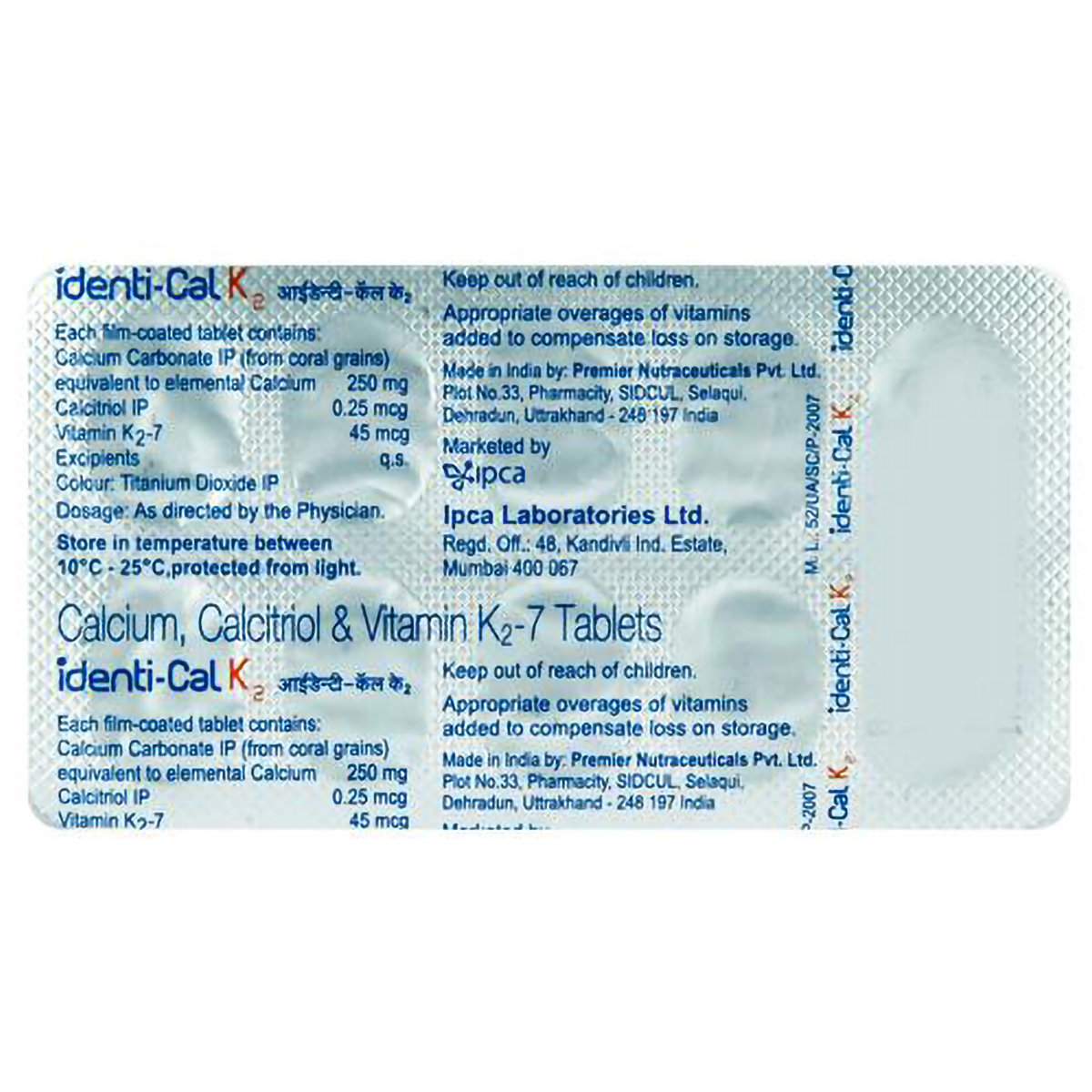 Buy IDENTI CAL K2 TABLET Online