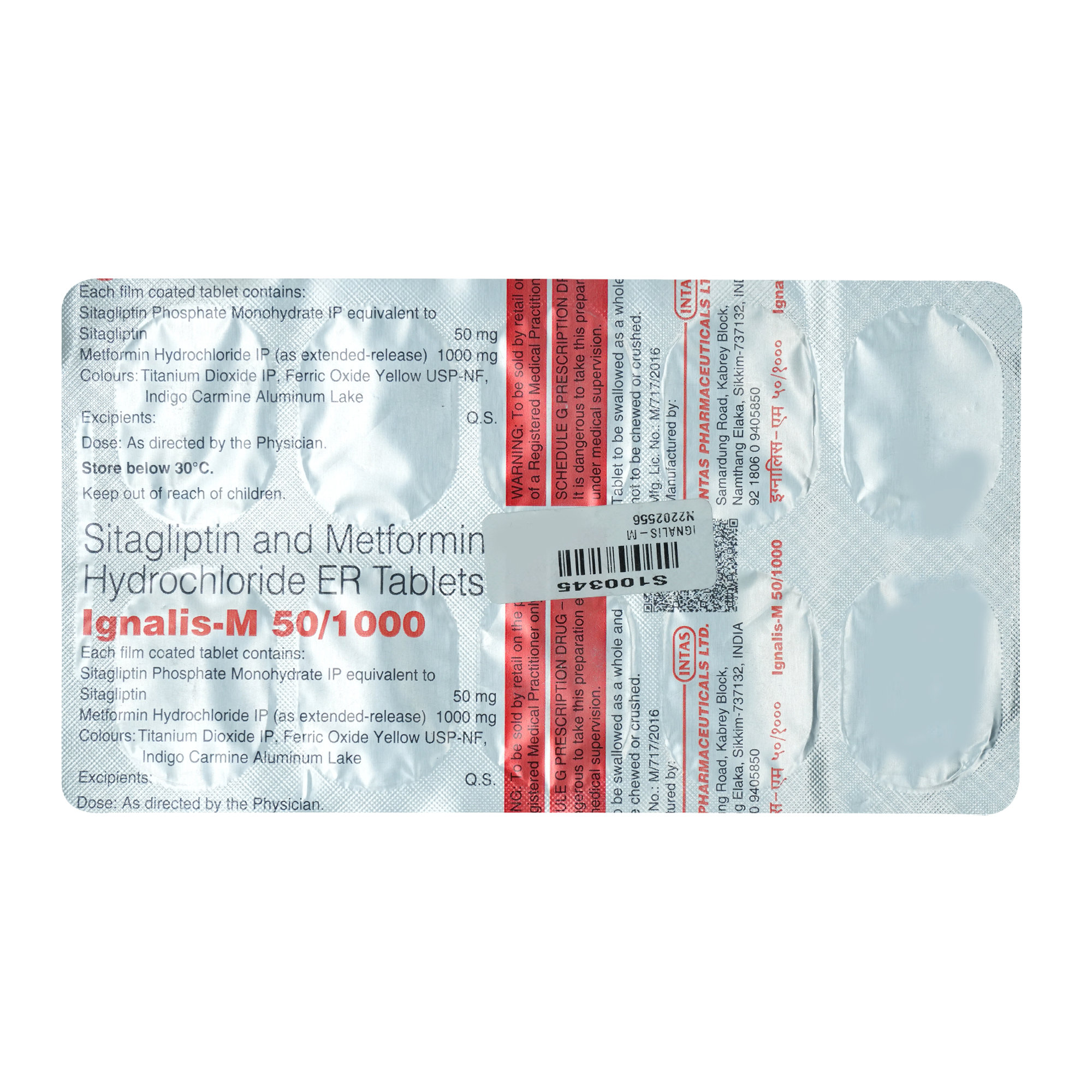 Ignalis-M 50/1000 Tablet 10's, Pack of 10 TabletS Ignalis-M 50/1000 Tablet 10's, Pack of 10 TabletS