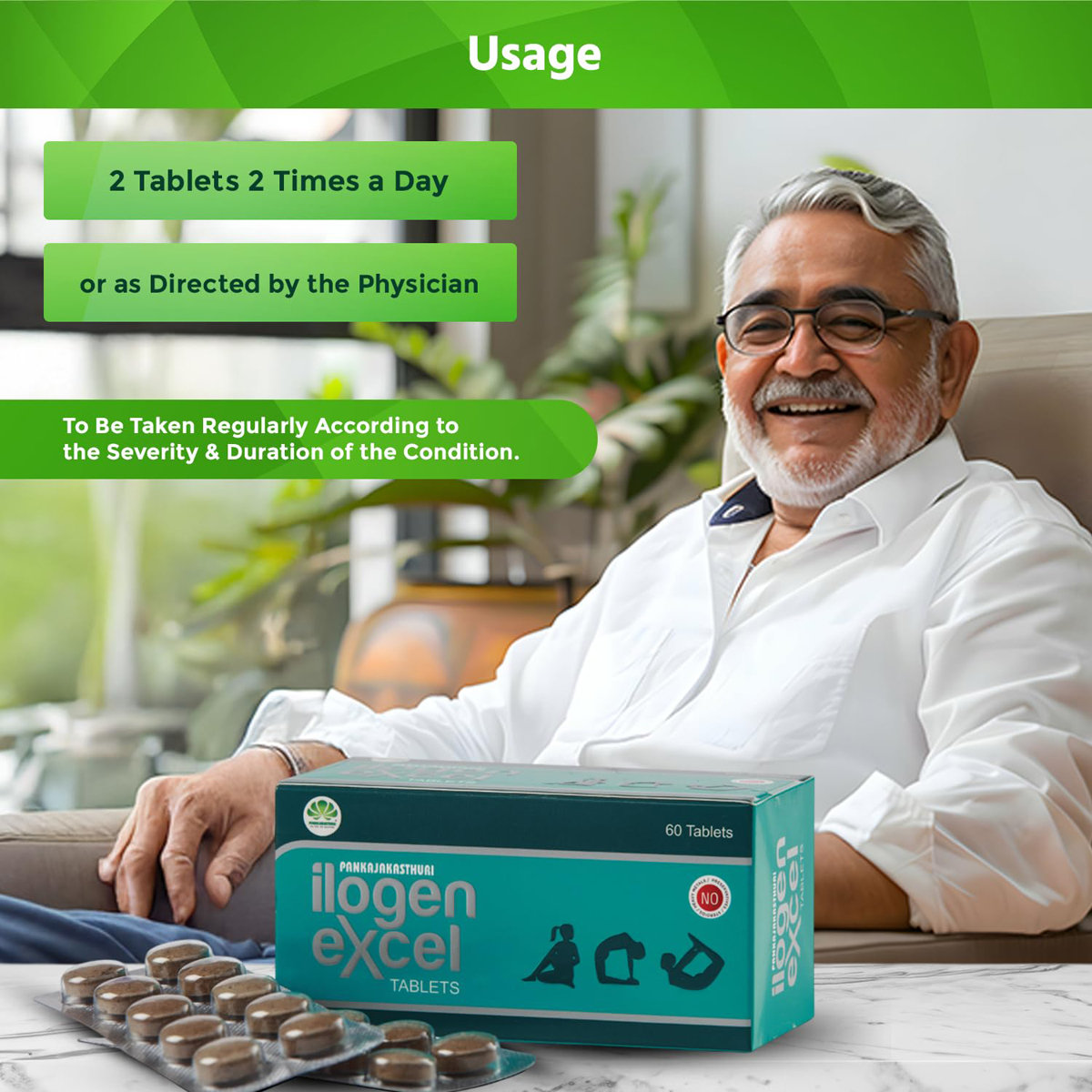 Pankajakasthuri Ilogen Excel, 10 Tablets, Pack of 10 Pankajakasthuri Ilogen Excel, 10 Tablets, Pack of 10