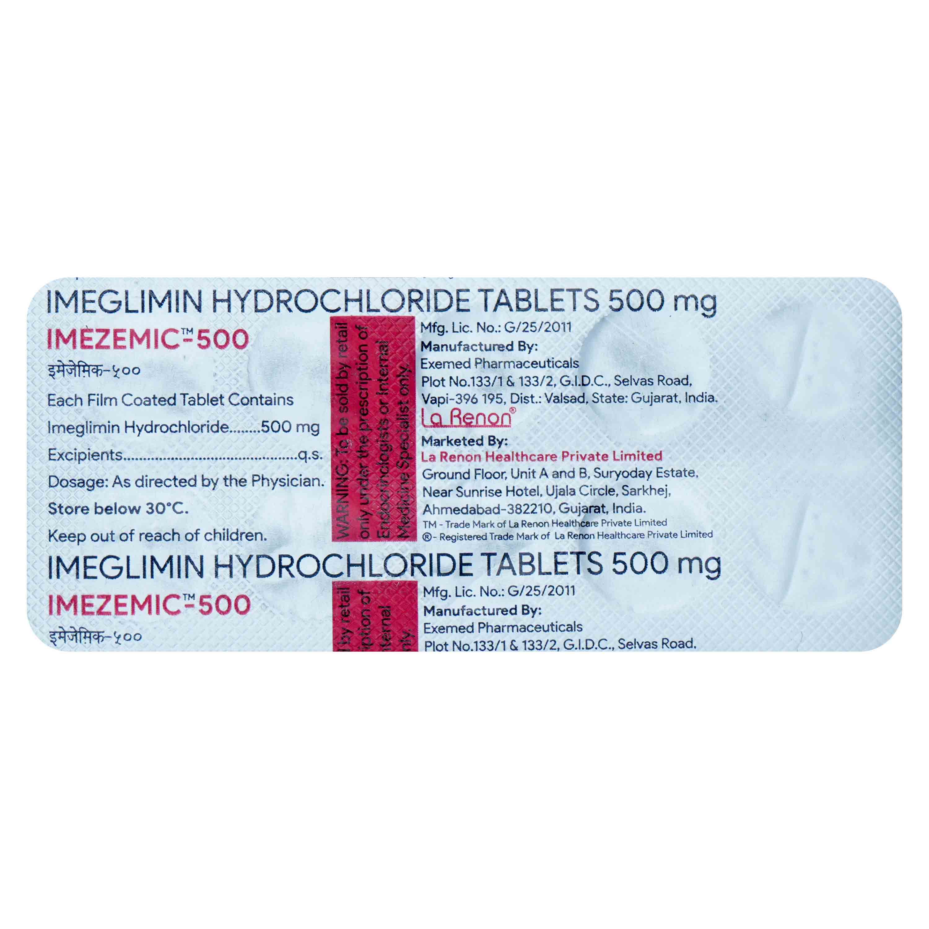Imezemic-500 Tablet 10's Imezemic-500 Tablet 10's