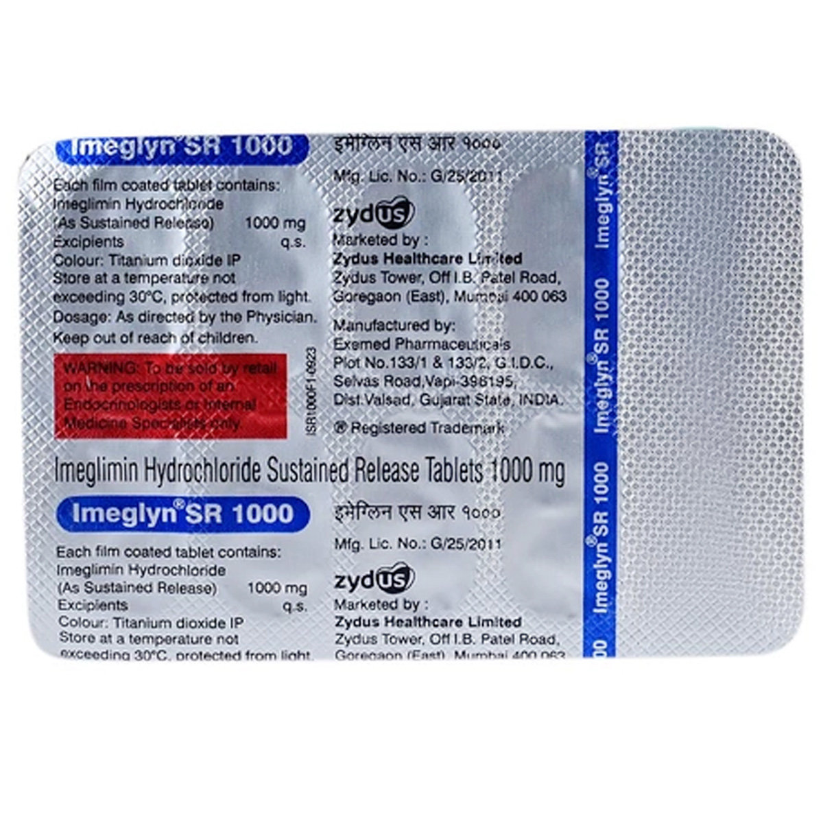 Imeglyn SR 1000 Tablet 10's, Pack of 10 TabletS Imeglyn SR 1000 Tablet 10's, Pack of 10 TabletS