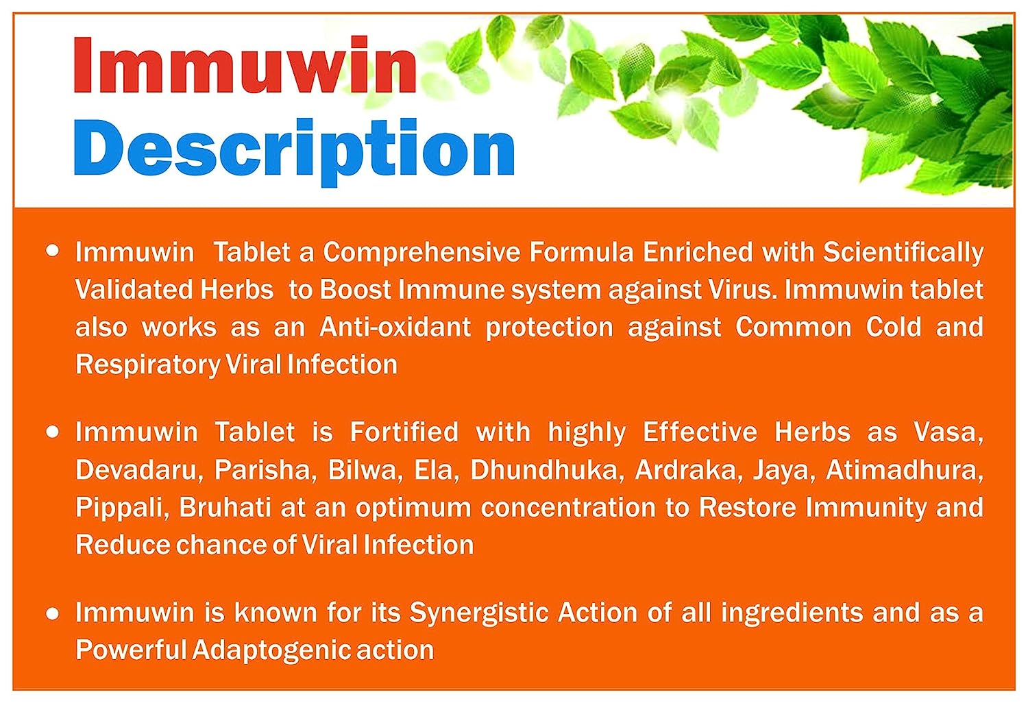 Immuwin, 25 Tablets, Pack of 25 Immuwin, 25 Tablets, Pack of 25