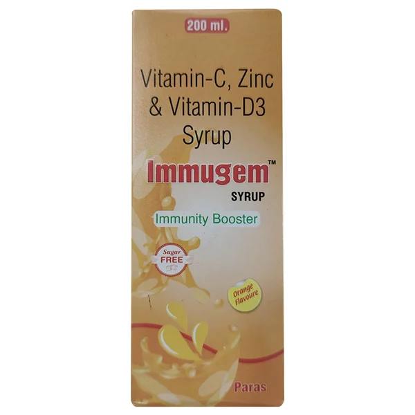 Immugem Sugar Free Orange Flavour Syrup 200 ml