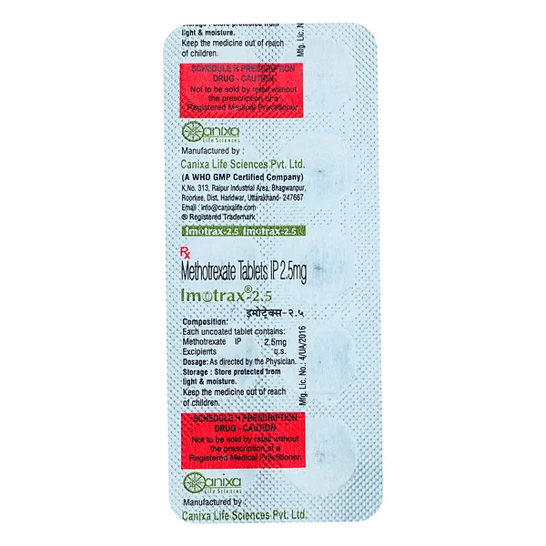 Imotrax-2.5 Tablet 10's, Pack of 10 TABLETS