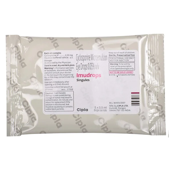 Imudrops Singules Eye Drop 0.5 ml, Pack of 1 Eye Drops