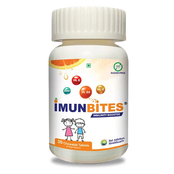 Imunbites Sugar Free Orange Flavored Chewable, 30 Tablets, Pack of 1