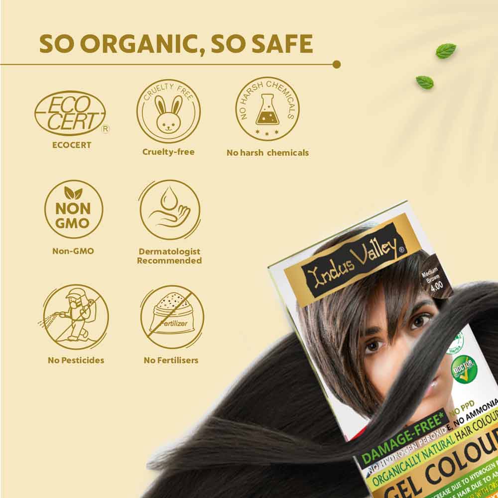Indus Valley Organically Natural Gel Medium Brown 4.0 Hair Color, 200 ml, Pack of 1 Indus Valley Organically Natural Gel Medium Brown 4.0 Hair Color, 200 ml, Pack of 1