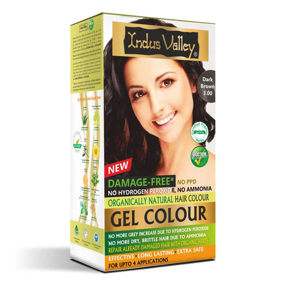 Indus Valley Organically Natural Gel Dark Brown 3.0 Hair Color, 200 ml ...