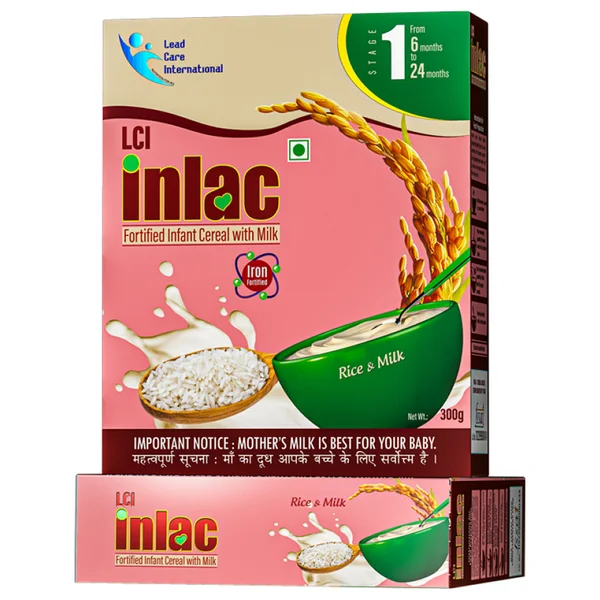 Inlac Stage-1 Rice & Milk Baby Cereal, 300 gm