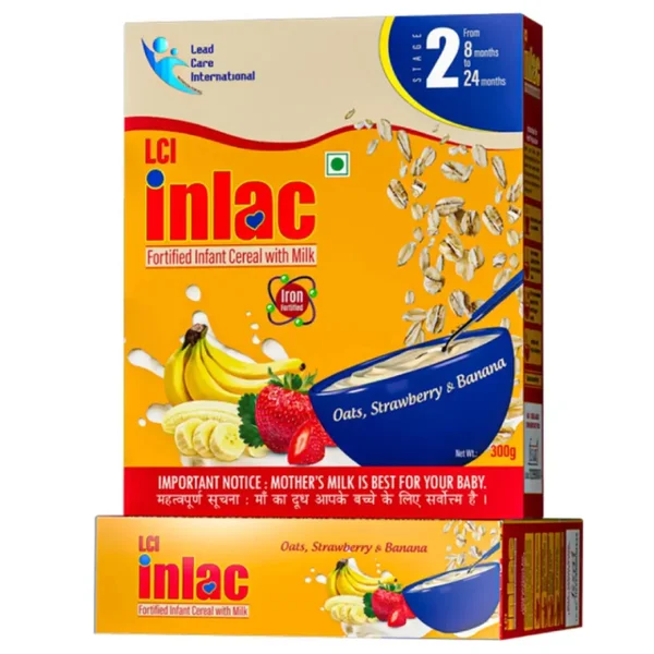 Inlac Stage-2 Oats Strawberry Banana Flavour Powder 300 gm