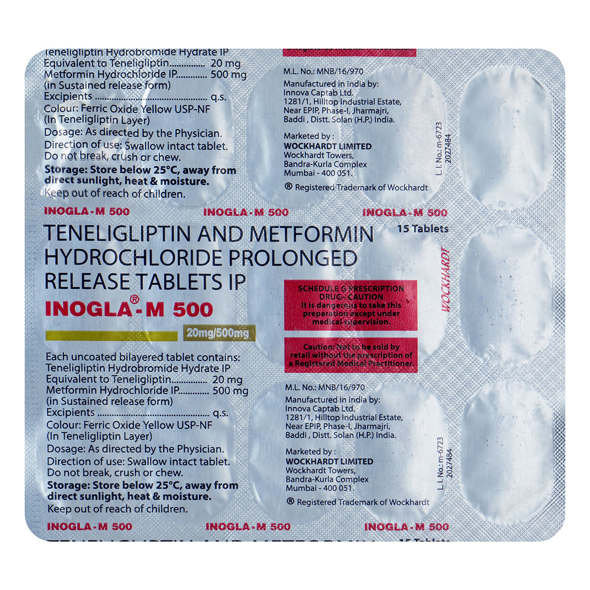 Inogla-M 500 Tablet 15's, Pack of 15 TabletS Inogla-M 500 Tablet 15's, Pack of 15 TabletS