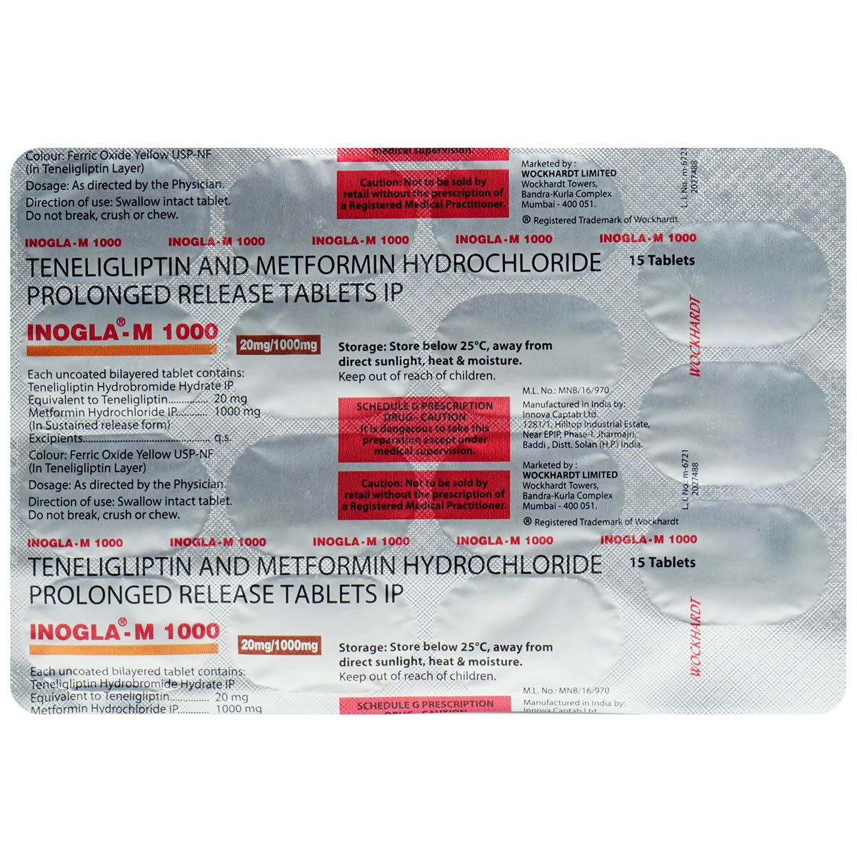 Inogla-M 1000 Tablet 15's, Pack of 15 TabletS Inogla-M 1000 Tablet 15's, Pack of 15 TabletS
