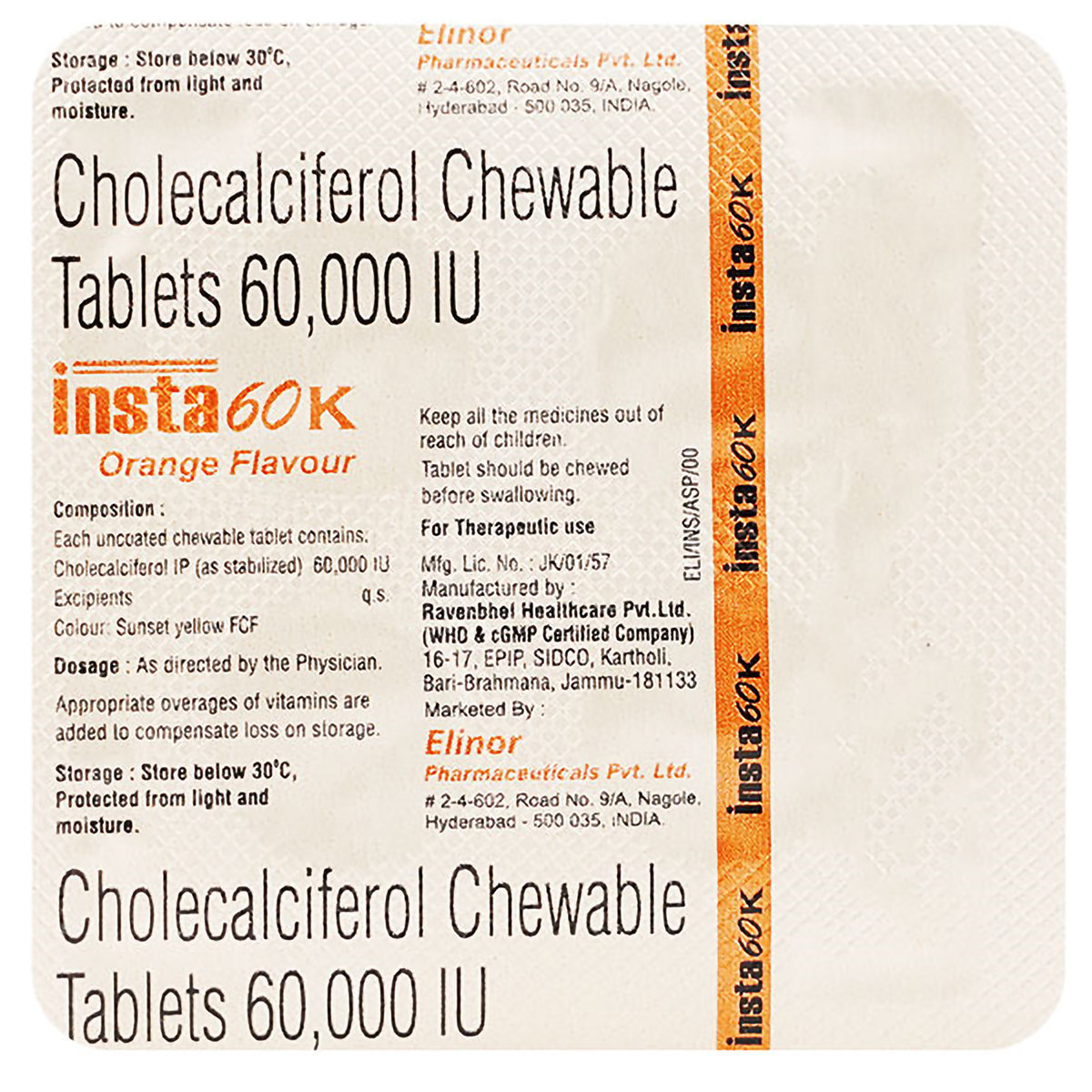 Insta 60K Chewable Tablet 4's, Pack of 4 Insta 60K Chewable Tablet 4's, Pack of 4