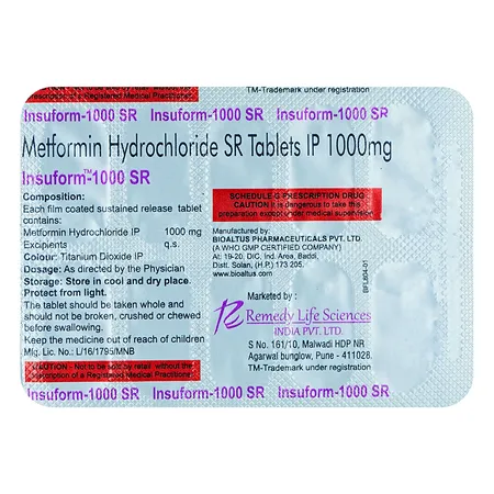 Insuform SR 1000 mg Tablet 10's