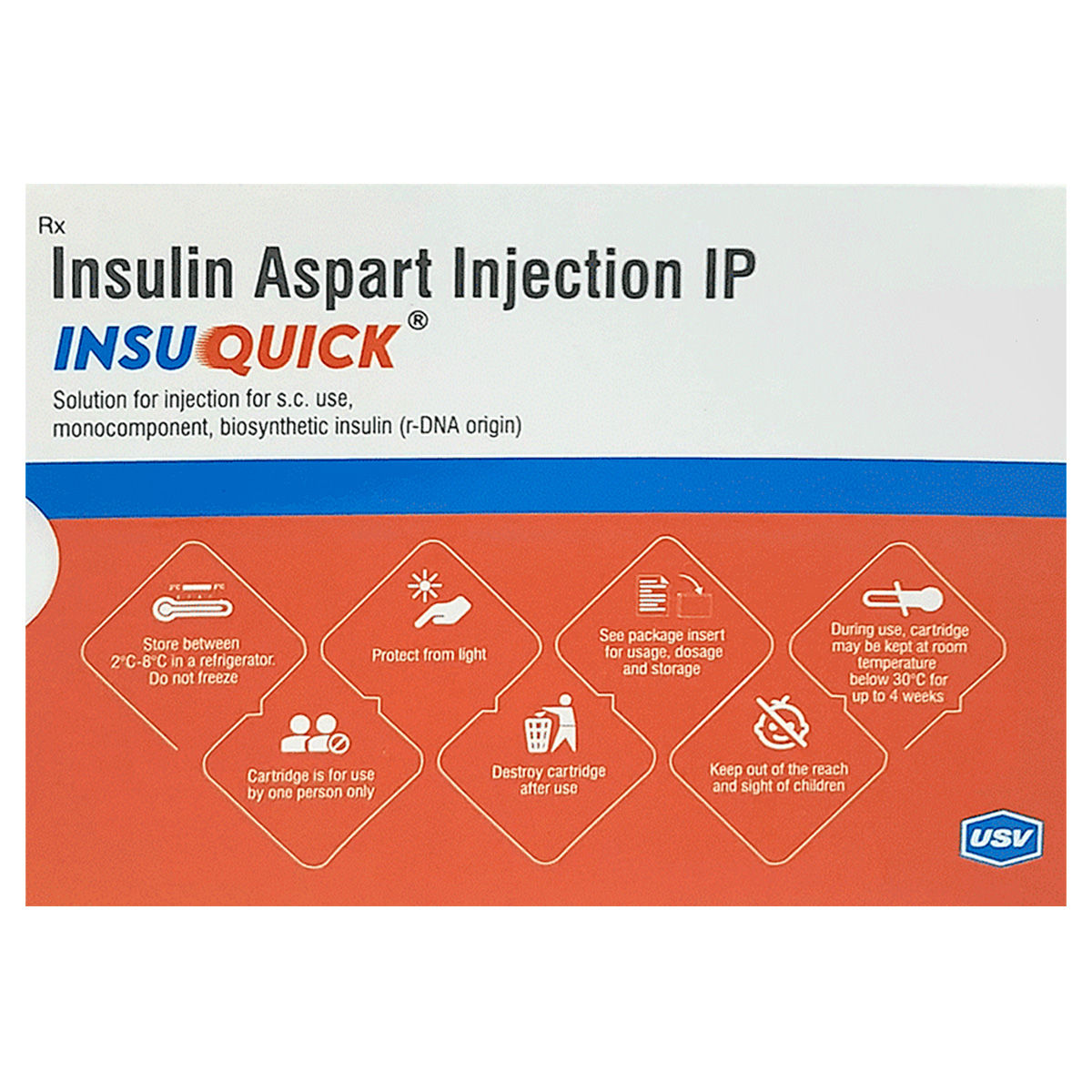 Insuquick 100U/ml Cartridge Injection 3 ml | Uses, Side Effects, Price ...