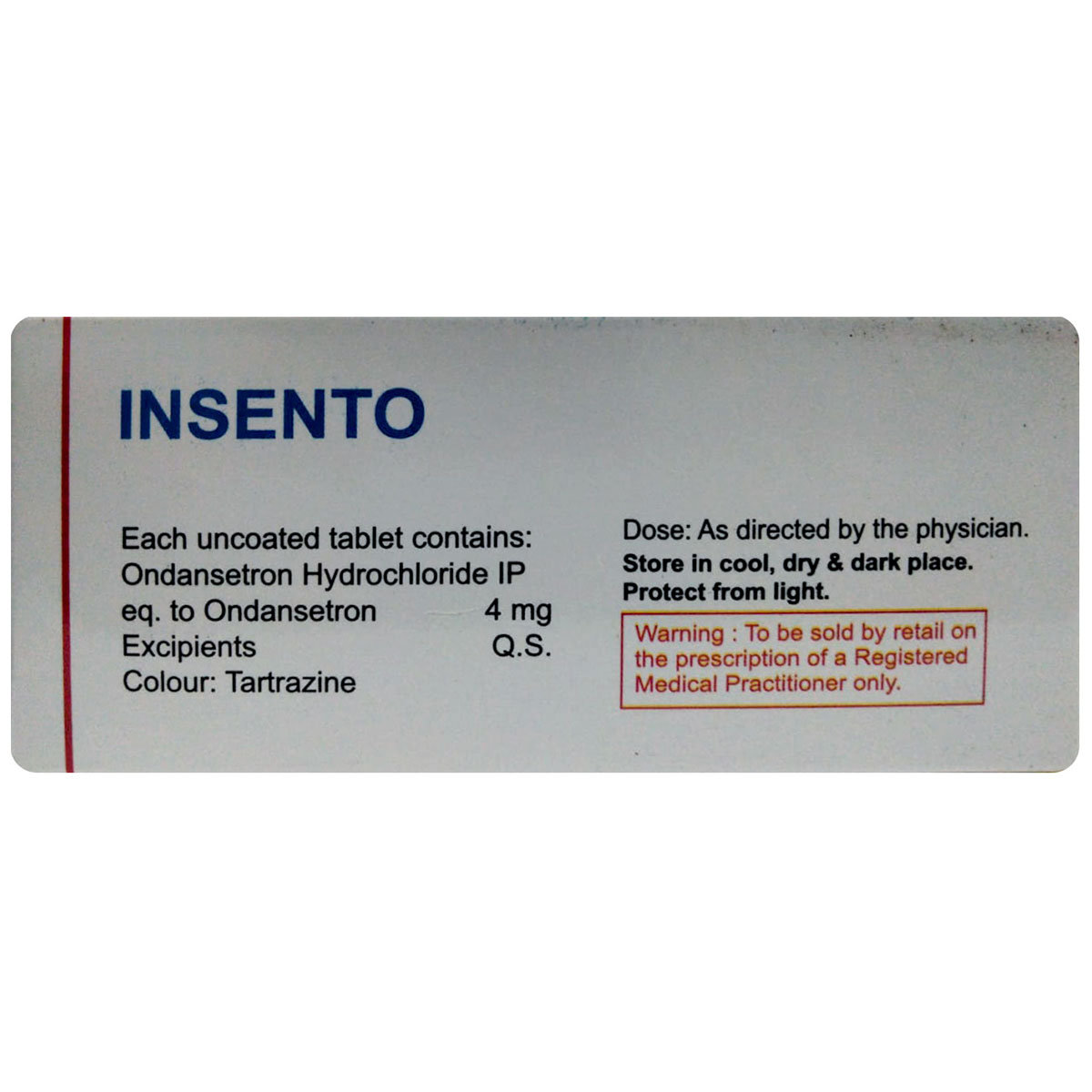 Insento Tablet 10's, Pack of 10 TabletS Insento Tablet 10's, Pack of 10 TabletS