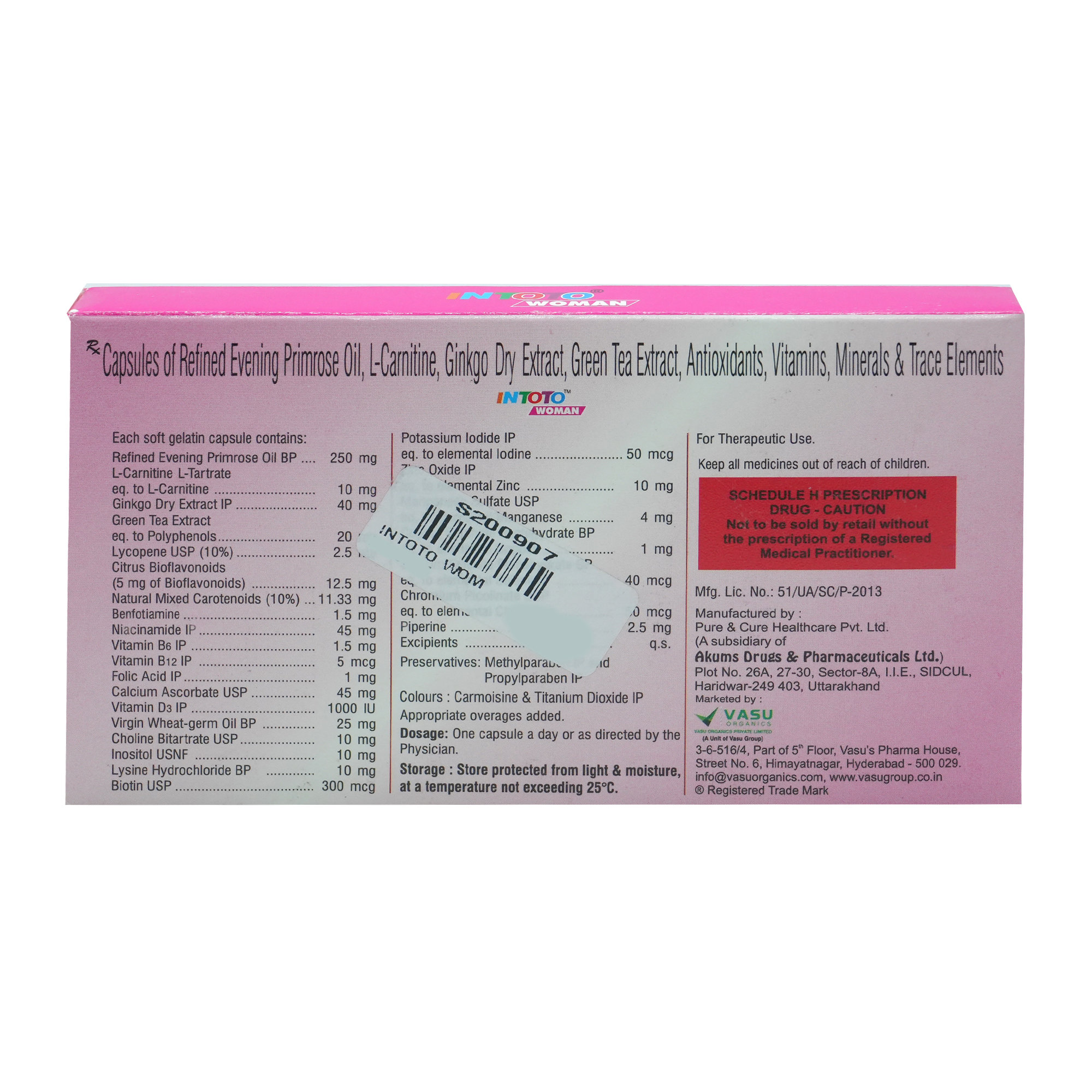 Intoto Woman Capsule 10's, Pack of 10 Intoto Woman Capsule 10's, Pack of 10