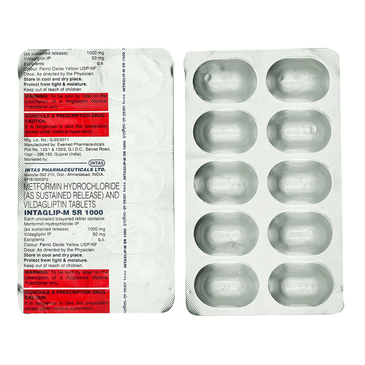 INTAGLIP-M SR 1000/50MG TABLETS 10'S Price, Uses, Side Effects ...