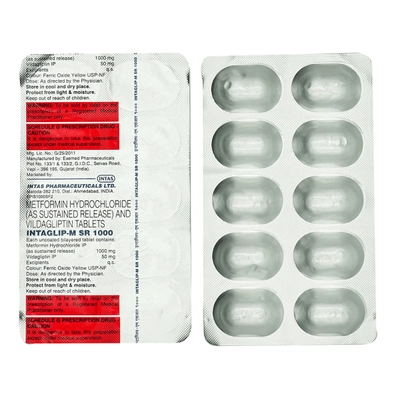 Intaglip-M SR 1000 Tablet 10's, Pack of 10 TabletS