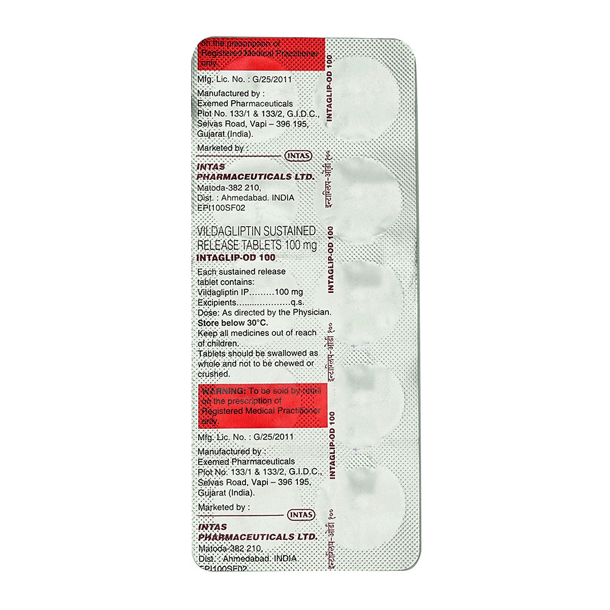 Intaglip-OD 100 Tablet 10's, Pack of 10 TabletS Intaglip-OD 100 Tablet 10's, Pack of 10 TabletS
