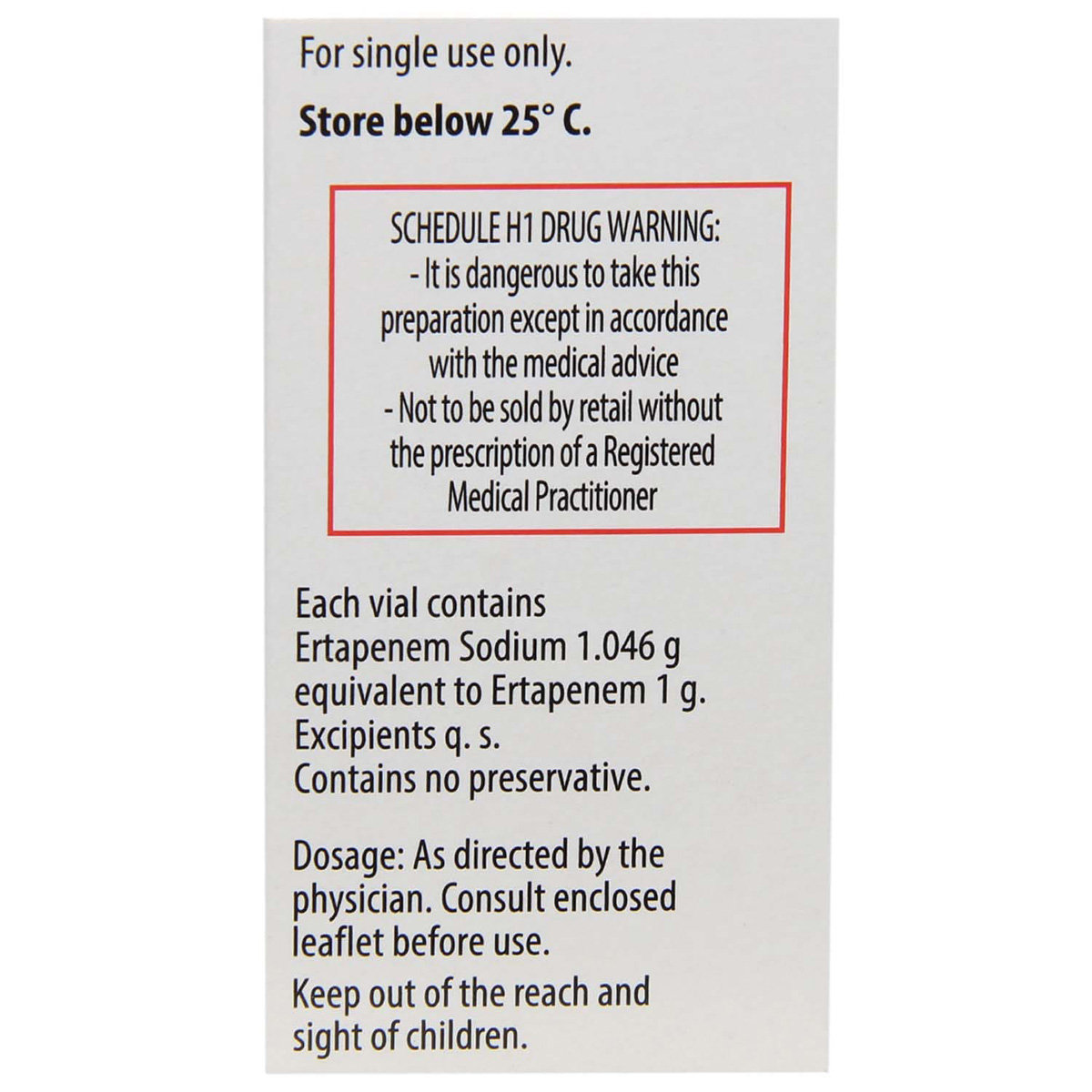 Invanz 1gm Injection 1's, Pack of 1 INJECTION Invanz 1gm Injection 1's, Pack of 1 INJECTION