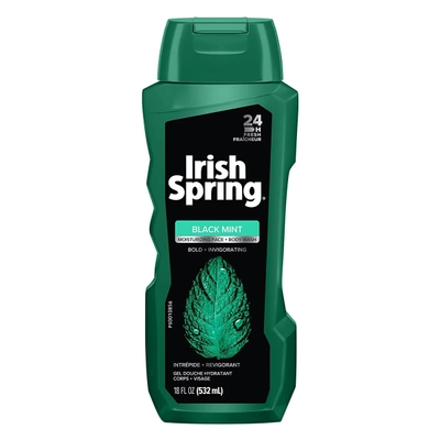 Irish Spring Black Mint Face Body Wash 532 ml | Bold &amp; Invograting | Moisturises Skin| Keep Skin Fresh For 24 Hrs, Pack of 1