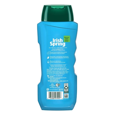 Irish Spring Ultimate Wakeup Face Body Wash 532 ml | Tea Tree Oil &amp; Iced Lemon | Retains Skin Natural Moisture | Keep Skin Fresh For 24 Hrs, Pack of 1