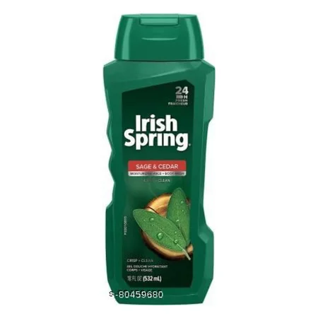 Irish Spring Sage & Cedar Face Body Wash 532 ml | Cleanses & Moistures | 24 Hrs Deodrant Protection