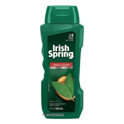 Irish Spring Sage &amp; Cedar Face Body Wash 532 ml | Cleanses &amp; Moistures | 24 Hrs Deodrant Protection, Pack of 1