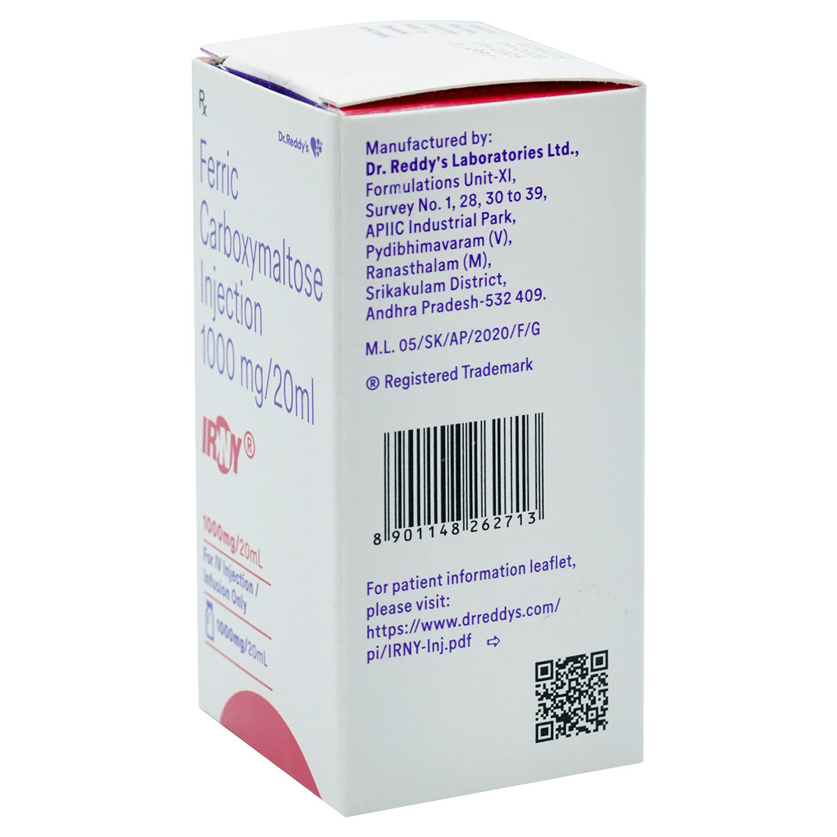 Irny 1000 mg Injection 20 ml, Pack of 1 Injection Irny 1000 mg Injection 20 ml, Pack of 1 Injection