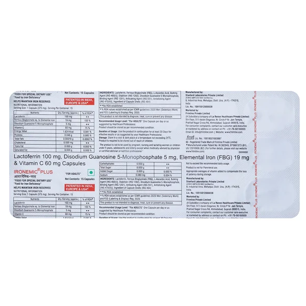 Ironemic Plus Adults Capsule 15's, Pack of 15