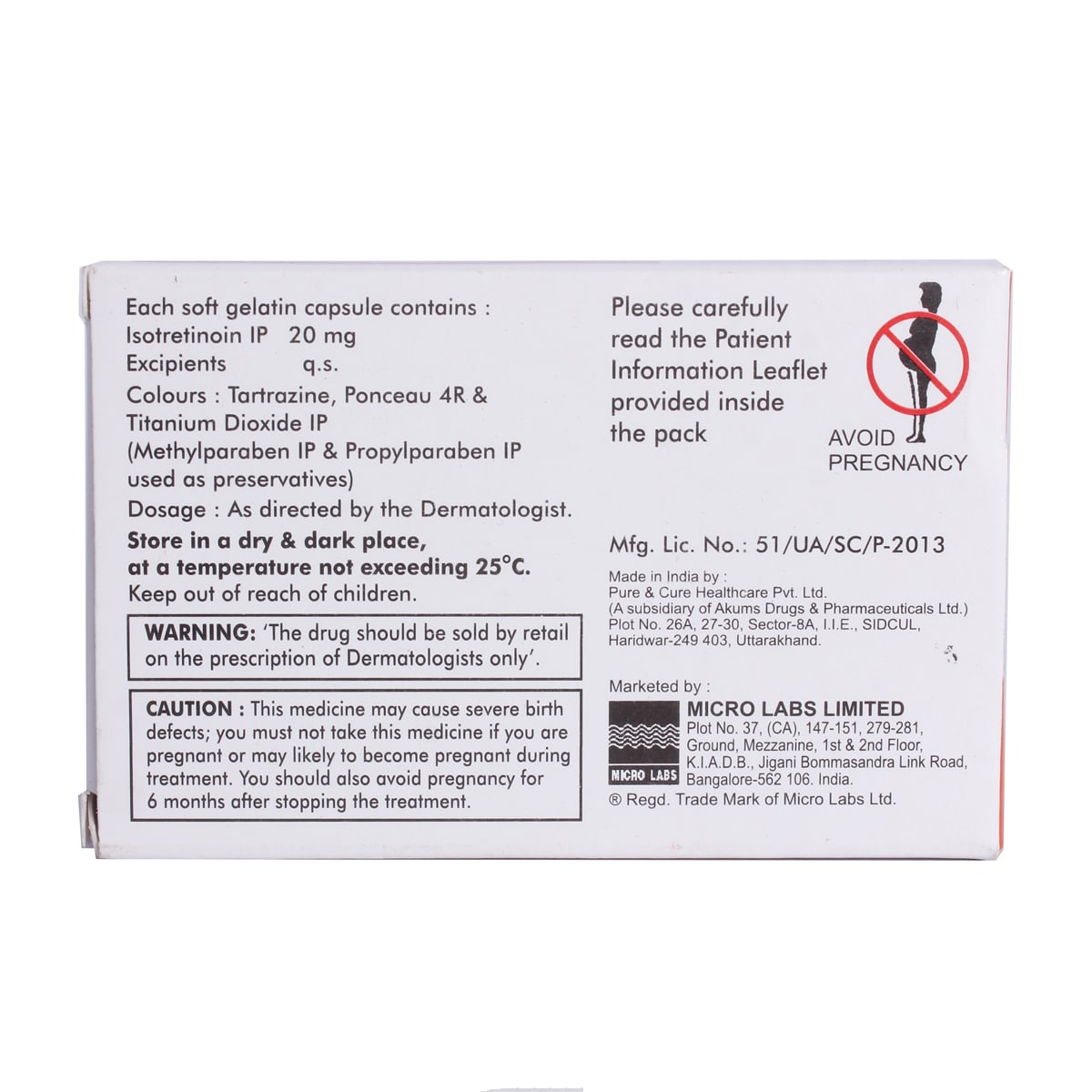 Isotane-20 Capsule 10's, Pack of 10 CapsuleS Isotane-20 Capsule 10's, Pack of 10 CapsuleS