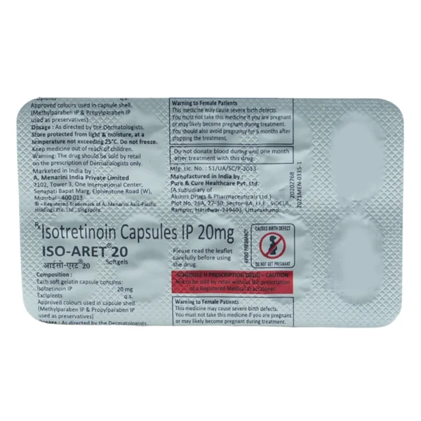 Iso-Aret 20 mg Capsule 10's