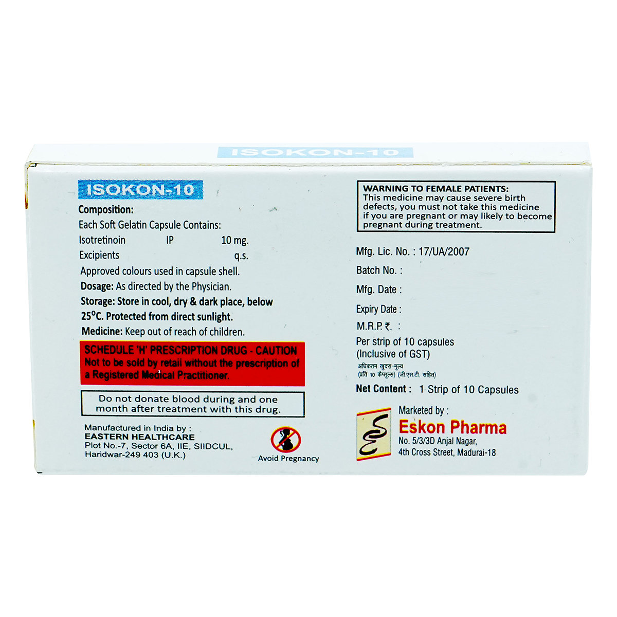 Isokon 10mg Capsule 10's, Pack of 10 CAPSULES Isokon 10mg Capsule 10's, Pack of 10 CAPSULES