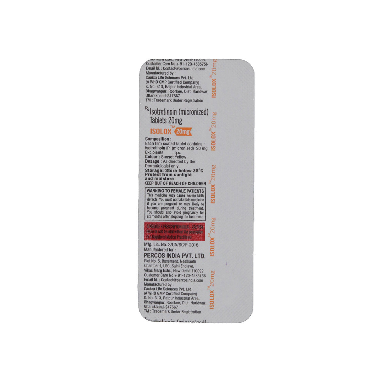 Isolox 20 mg Tablet 10's, Pack of 10 TabletS Isolox 20 mg Tablet 10's, Pack of 10 TabletS